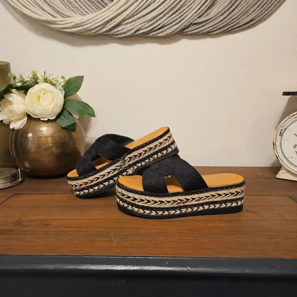 Pentium Woven Espadrille Sandals Sz 38 (US 7.5)